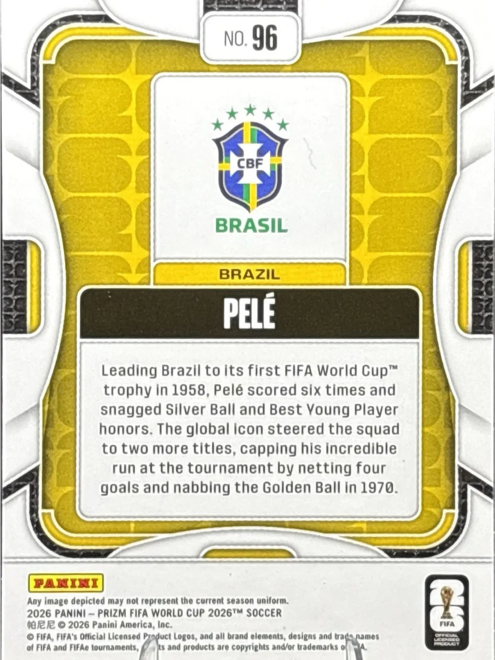 Panini Prizm Pele Soccer Trading Card